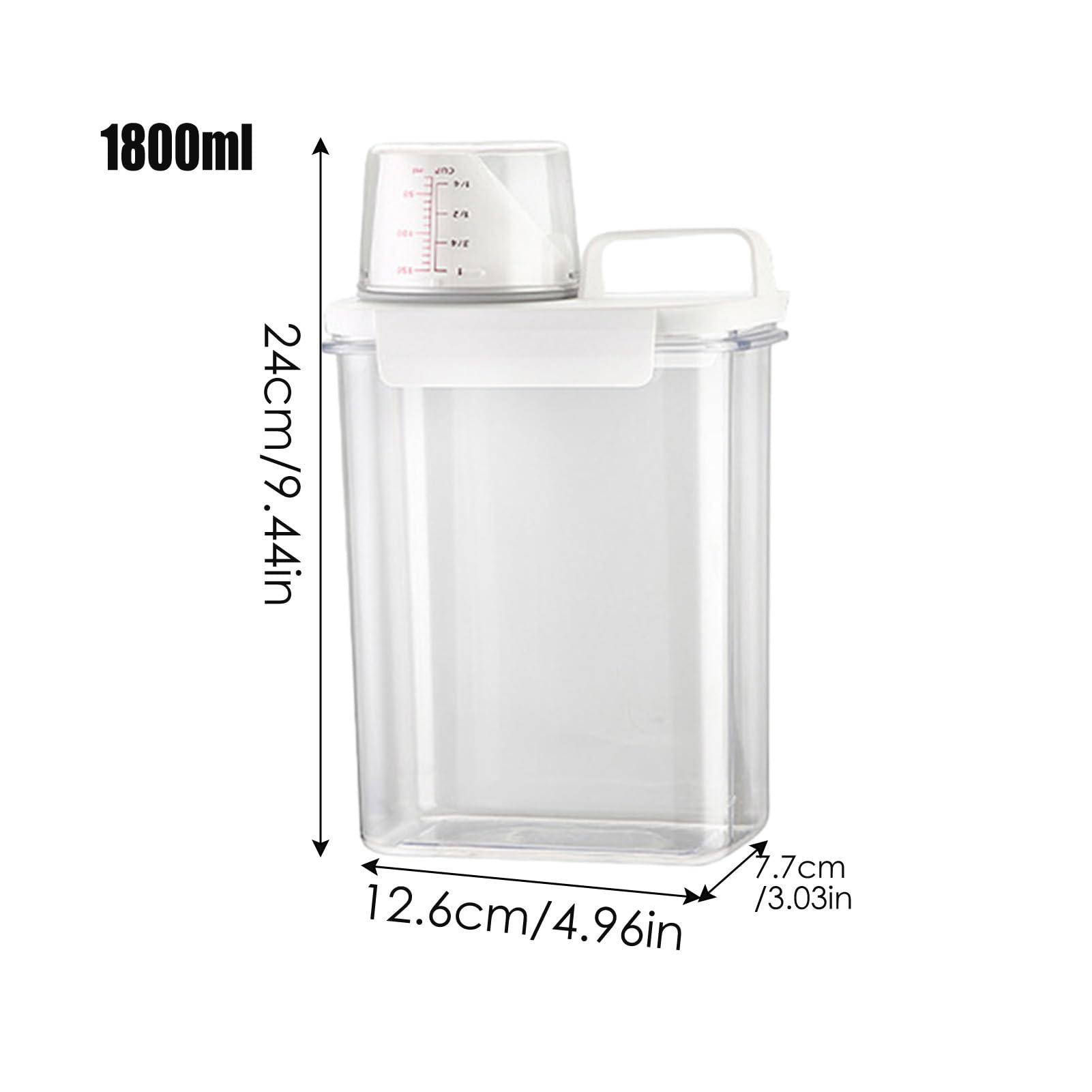 Contenitore per detersivo in polvere per bucato, dispenser ammorbidente per tessuti, con misurino per proteggere dall'umidità, per perline che migliorano il profumo/piccole particelle solide/liquidi