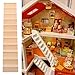ibasenice Dolls House Stairs Miniature, Wooden Stairs Model 1:12 Scale Steps Ladder Model Dollhouse Furniture Photo Props for DIY Mini House Accessories