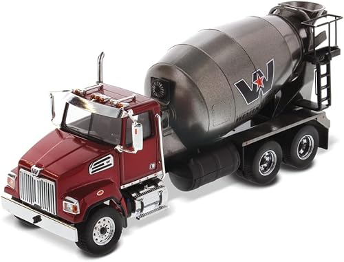 Diecast Masters Escala 1:50 Western Star 4700 SFFA Tándem con Mezclador | Serie Transporte | Modelo Metálico Rojo y Gris 71033