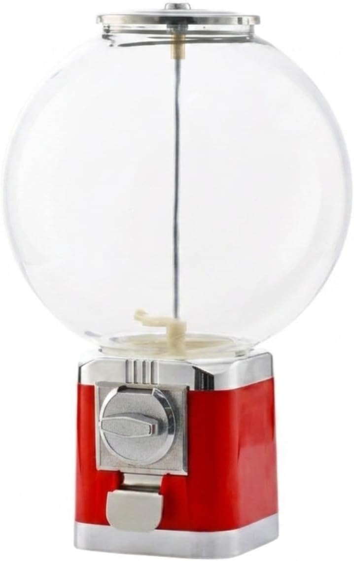 Gralara Capsule Machine Manual Toy Dispenser with Globe Scratch Resistant Toy Dispenser for Kids, Parties, Classrooms, Playrooms, Red