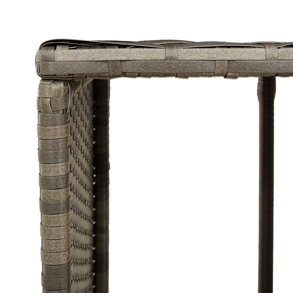 vidaXL Cadre de bain à remous gris résine tressée bois massif d'acacia, enceinte de spa, enceinte de spa de nage, habillage de spa en résine tressée