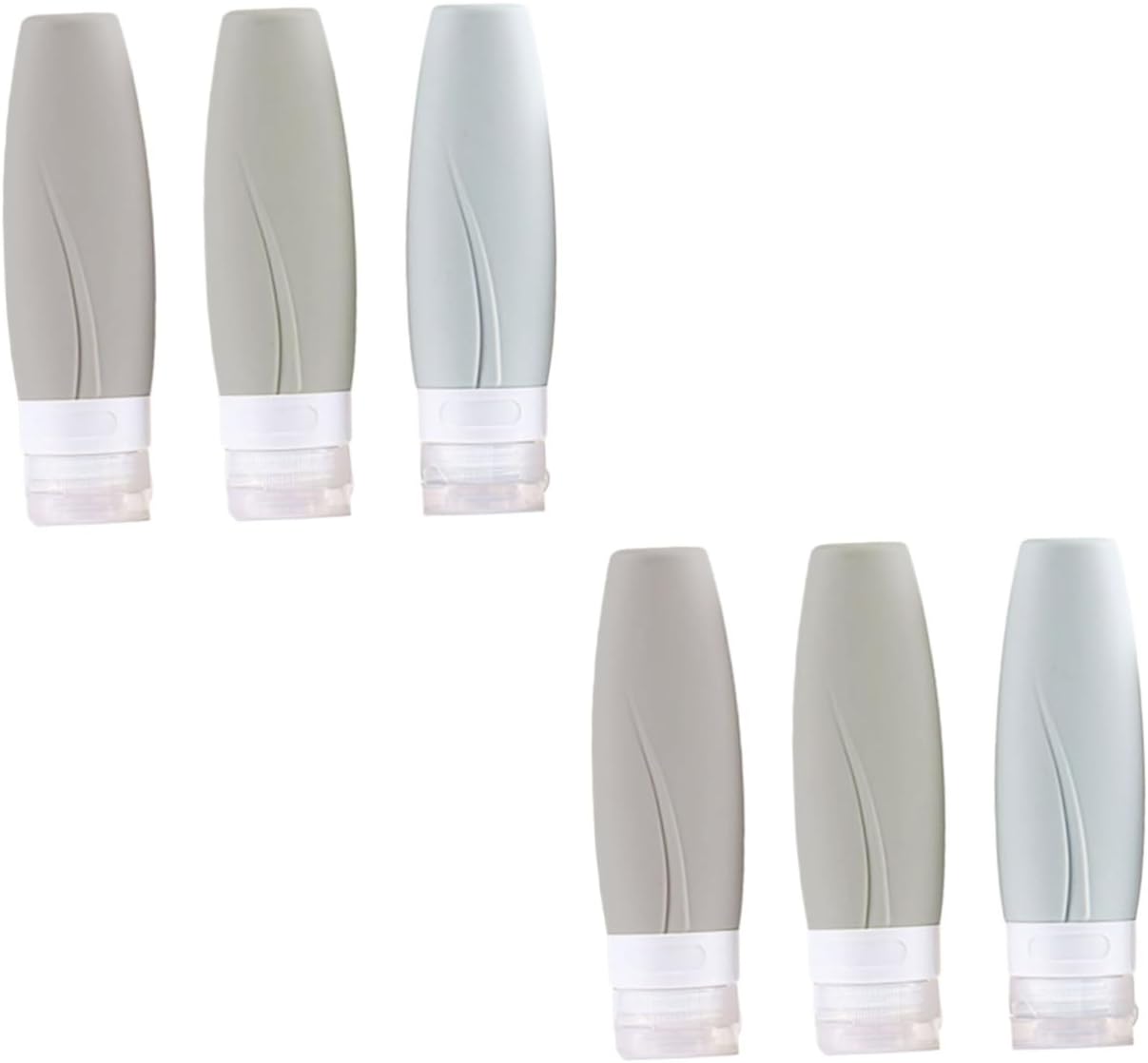 PartyKindom 6pcs Silicone Travel Bottles Refillable Containers for Lotion and Cosmetics and Portable for Outdoor and Travel Use Includes PVC Bag