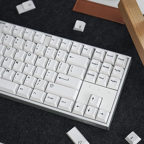 Image of mintcaps White Cherry Profile Doubleshot Bow Keycaps 120 Keys Custom Keyboard Keycap for 60% 65% 70% 75% Cherry MX Gateron Kailh Switches Mechanical Keyboard