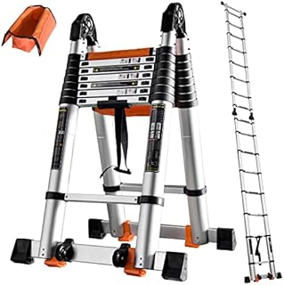 20FT Telescoping Ladder w. Stabilizer/Wheels/Cargo Hold,Adjustable Folding Extension Ladder A Frame 8+8 Foot Step Ladders for Home,Portable Aluminum Type 1A Ladder for Industrial,330lbs Capacity