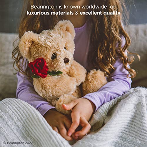 Bearington Classic Plush Remington The Teddy Bear: Hand-Sewn Stuffed Bear 9.5” Tall With Red Rose, Ultra-Soft Fur And Premium Fill; Great Romantic Gift For Birthday, Anniversary Or Valentine’s Day #TOP3