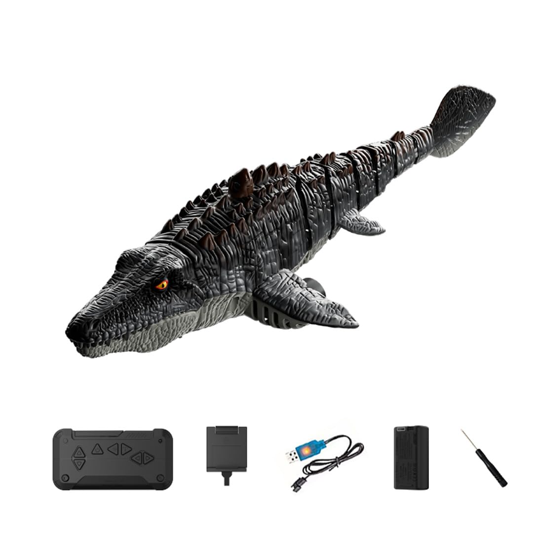 S11 - Barca Mosasaurus RC altamente simulata con fotocamera HD, 2,4 GHz, Wi-Fi, giocattolo a dinosauro acquatico, impermeabile, telecomandato, con doppio motore, luci LED per adulti