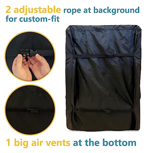 Image of Bitubi Upright Freezers Cover,Outdoor Beverage Refrigerator Cover,- Waterproof, Dustproof, Sun-Proof, 20 inch W x 20 inch D x 33 inch H. Suitable for most 3.2 Cu.ft Beer or Wine Mini Fridge (Black)