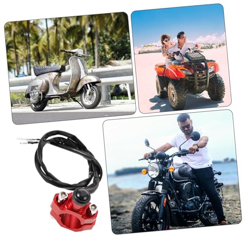 Interruptor de parada Mikikit para manillar de moto y ATV con botón de emergencia rojo 3