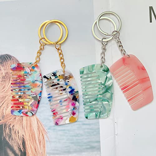 2 Pcs Peine Mini de Acetato con Llavero miniatura 2