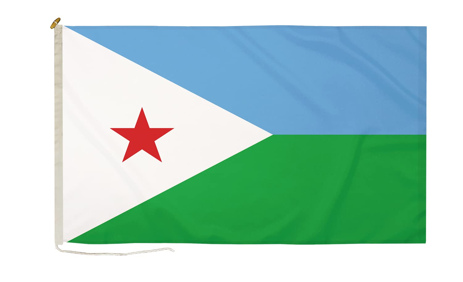 DuraFlag Djibouti Small Courtesy 20x12" Rope and Toggled Premium Quality 50x30cm Flag