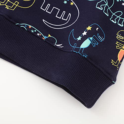 Image of Akyzic Boys Sweatshirts Cotton Long Sleeve Crewneck Pullover Toddler Kids Winter Warm Shirt Sweater Tops 3t-8t