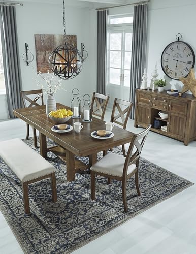 Signature Design by Ashley Moriville Wood Upholstered Dining Bench, Beige - image 7