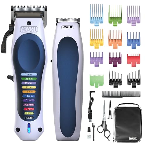 WAHL Color Pro Lithium Combi Kit, Kit de Corte de Pelo Total, Cónico para un Control Máximo de la Longitud de Corte, Batería Ulta Potente, Recorte para Toques Finales y Mantenimiento de la Barba