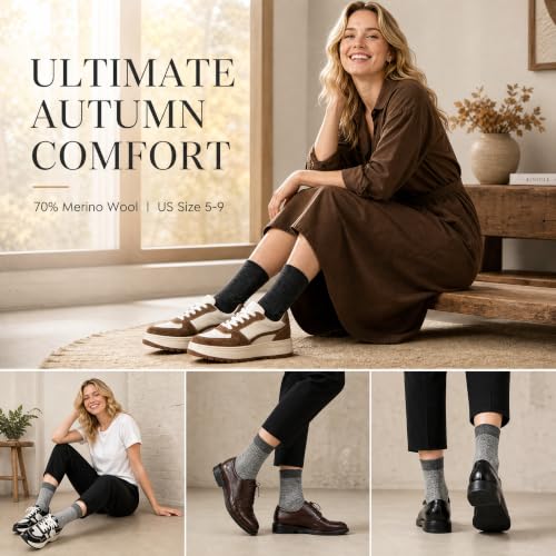 Image of Merino Wool Socks for Women, Lightweight Thin Wool Socks Womens Home Office