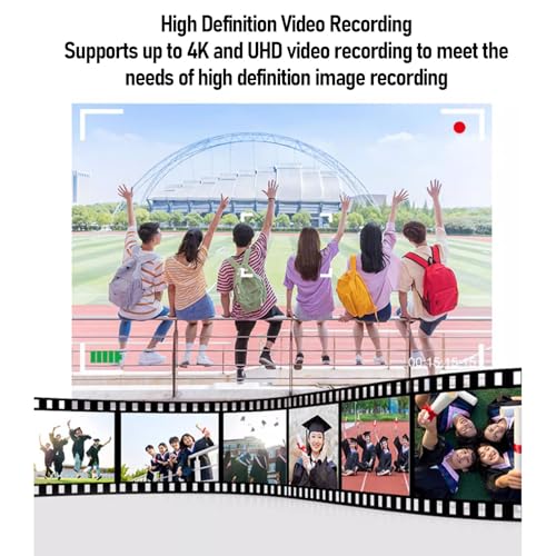 Cámara Digital 4K para Fotografía, Cámara de Vlogging de 64MP con Pantalla de Voltaje de 2.8 "180 °, Autococus 16x Zoom Digital Retro Mirrorless Video para Principiante (White) - imagen 4