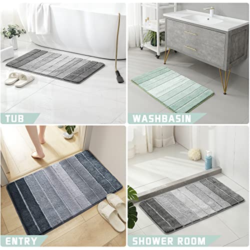 Blissjolly Non Slip Bathroom Rug - Soft And Absorbent Microfibrer, Machine Wash Dry, Plush Shaggy Bath Mat Rugs For Shower, Tub, Floor - 21X34,Green #TOP5