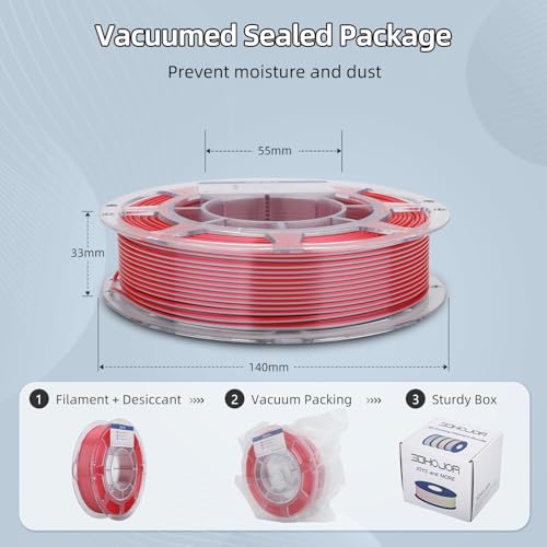 Image of 3DHoJor 3D Printer Filament Bundle, Silk PLA Filament 1.75mm, Dual Color Filament 200gX 4 Spools Silk Filament Bundle Multicolor