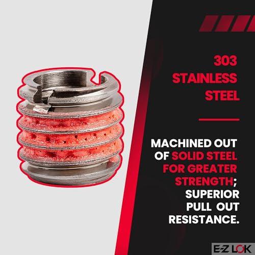 Image of E-Z Lok Externally Threaded Insert, 303 Stainless Steel, 3 /8 inch-16 Internal Threads, 9 /16 inch-12 External Threads, 0.515 inch Length, Made in US (Pack of 5)