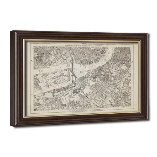 Carte de Londres 1877 pour habiller un mur vide sans grand cadre