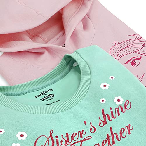 Image of Kidsville Frozen Printed Regular Fit Multicolor Poly Cotton Girl's Sweatshirt