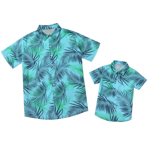 Image of Daddy and Me Matching Outfits Hawaiian Father and Son Matching Shirts for Family Photoshoot Summer Men Boys Father's Day Tops
