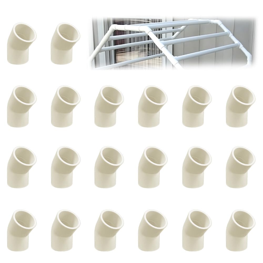 TONGIHS 20 Pcs 135 Degree Elbow Fittings,for Conduit Connections,Creamy White