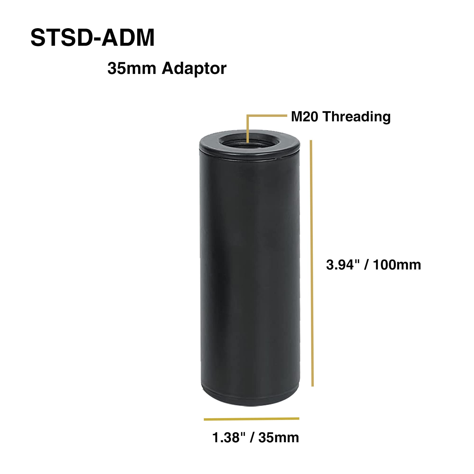 Sound Town Coppia di adattatori per stand per altoparlanti, da M20 a 35 mm per flange per altoparlanti (coppia STSD-ADM)