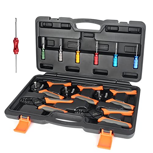 IWISS Automotive Wiring Crimping Tool Kit for Deutsch open&closed barrel terminals,Weather Pack terminals-12 PCS Included