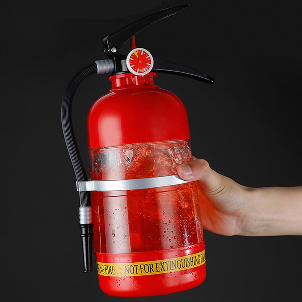 Contenitore creativo per acqua birra a forma di estintore 1,5 L Dispenser di bevande per vino in acrilico di grande capacità per vino, liquori, birra, liquori