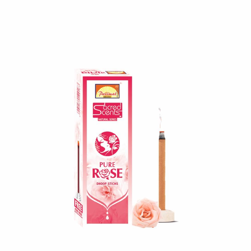 Parimal Pure Rose (Gulab) Dhoop/Dhup Sticks (78–88) (270g) | 45–60 Min Burn | Gulab dhup batti | Bamboo-Less Incense | Each Pack 45G | Rich, Long-Lasting Fragrance | Dhoop Holder Inside | Pack of 6-image-39