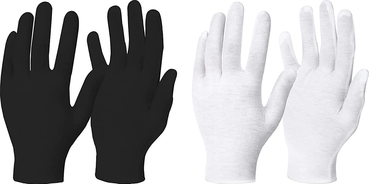 EVOLON DEALS Women's Men's Cotton Sun Burn Protection Double Layered Gloves Cover Up Cotton Gloves,Cotton Hand Gloves for Bike Riding Combo of 2 Pairs(EV502-Half Cotton)-image-21