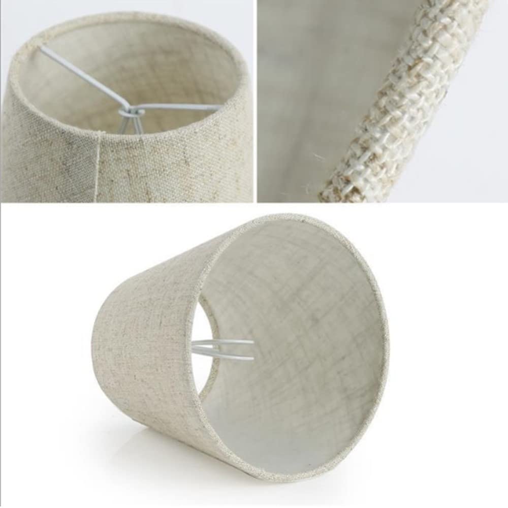 Lot de 6 petits abat-jours en lin naturel faits à la main pour ampoules, lampe murale, abat-jour en tissu pour lampe de table et lampadaire, mini abat-jour uniquement compatible avec ampoule
