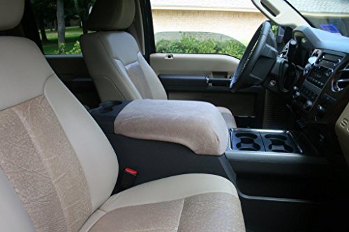 Car Console Covers Plus Made in USA Fleece Center Armrest Console Cover Designed to fit Ford F150 F250 F350 2011-2020 Your Console Should Match Console Lid Shown Light Gray