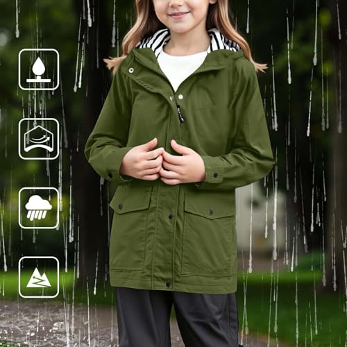 Coupe vent enfant imperméable softshell fille solide avec double fermeture