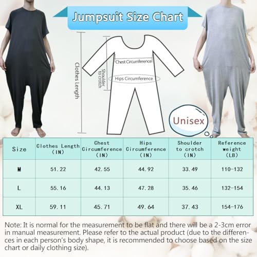 Image of Unisex One-piece Short-Sleeved Trousers,Anti-Strip Adaptive Jumpsuit with Back-Zipper,Suitable for Seniors,Incontinence Care,Dementia Patient,Alzheimer's Patients