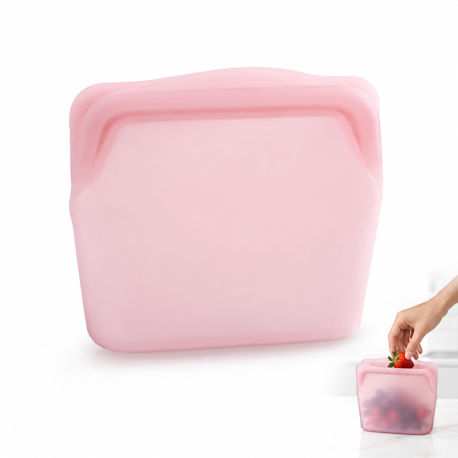 Silicone Food Storage, Pink - Colored, Practical Sealing Bag, Ideal for Home Kitchen, Suitable for Home Cooks and Food Storers