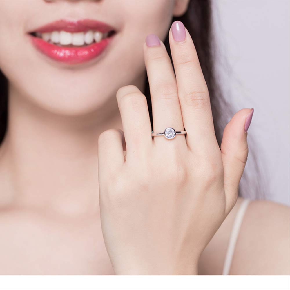 Clear Zirconia Finger Ring Women Engagement Wedding Band Ring