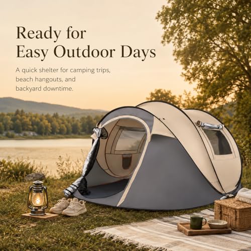 Carpa camping pop up para 4 personas, impermeable miniatura 3