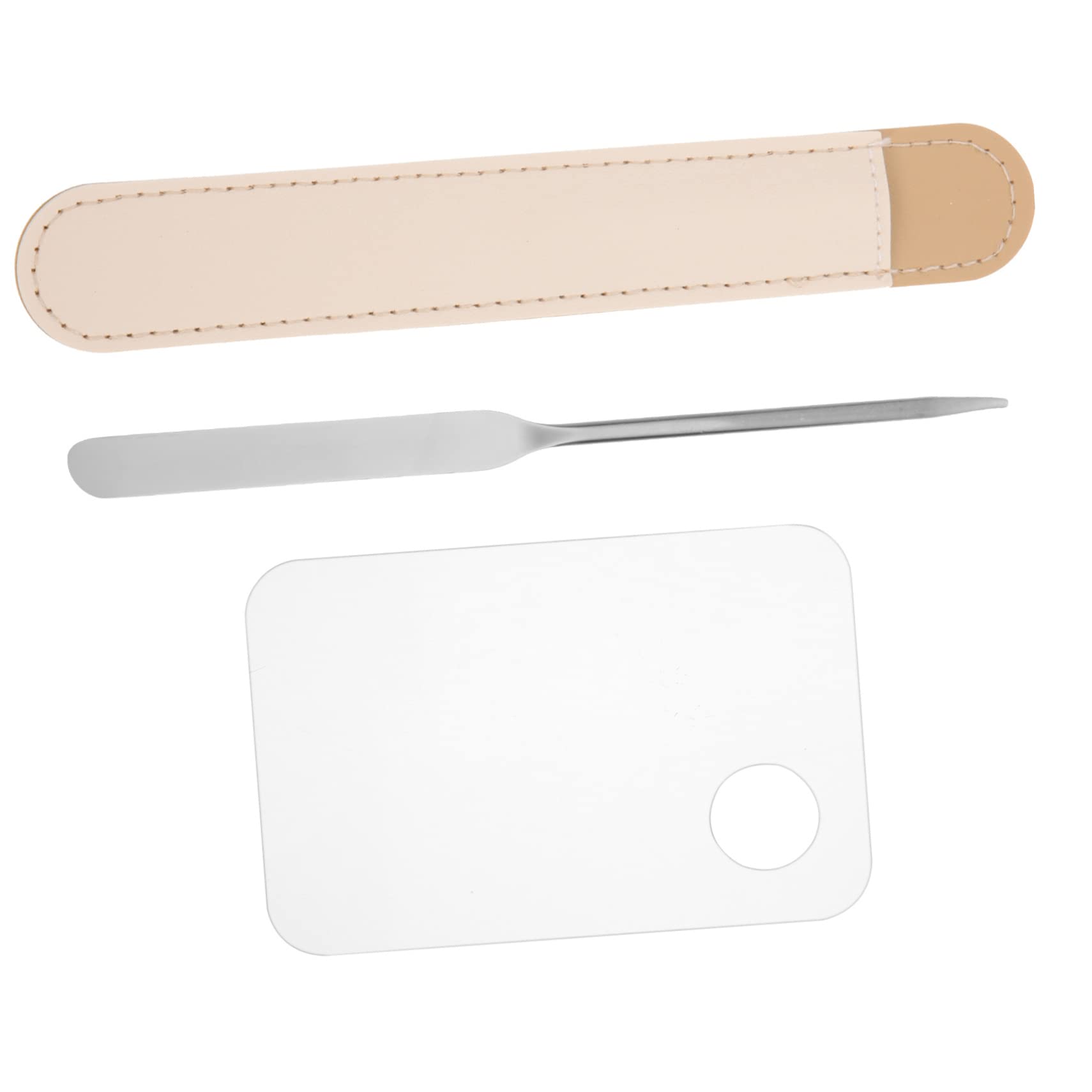 IWOWHERO 2 Sets Makeup Foundation Set Palette Tray with Stainless Steel Spatula Lip Palette for Diy