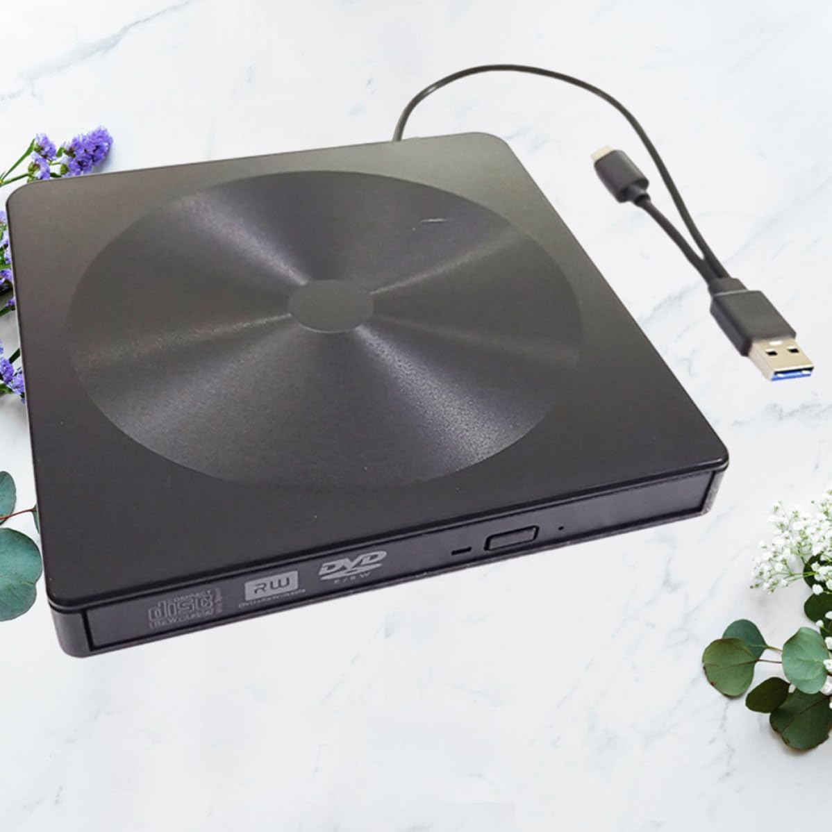 Masterizzatore Dvd Esterno Typec USB 3.0+typec per Laptop | Abs Nero, 4mb, Design Classico, Uso Semplice e Struttura Ultraleggera per Desktop