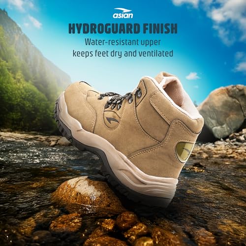 Image of ASIAN Everest-25 Men's Trekking Shoes | High-Neck Hiking Boots | Water-Repellent Suede Synthetic | High Grip Sole | EVA Midsole Cushioning Comfort