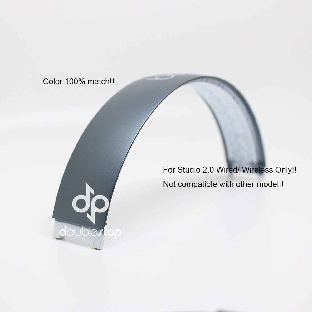 doublestop Metallic Sky (Matte Silver/ Grey) Color Replacement Headband top parts for Monster Beats by Dre Studio 2.0 Studio 2 Wireless Wired repair part