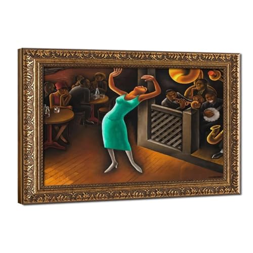Impression sur toile Rhapsody in Blue de Covarrubias grand cadre mural 50x75 cm