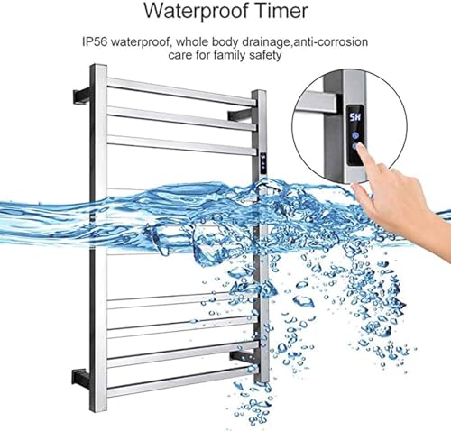 Toallero Eléctrico de Pared de 10 Barras Cuadradas para un Baño Confortable y Seco 4