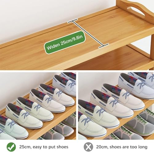 Étagère à chaussures en bambou au design moderne et structure pliable à 8 niveaux - 5