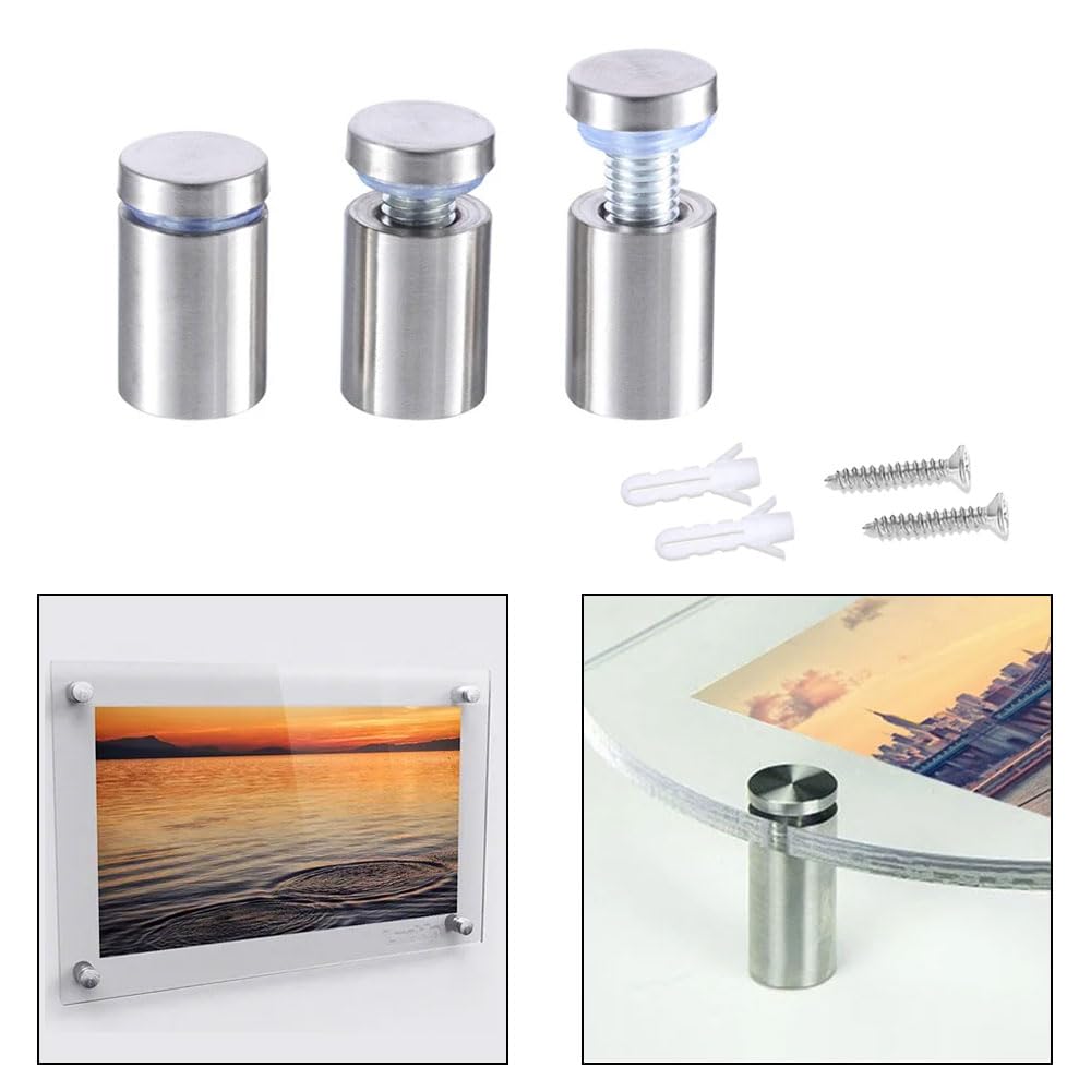 20 Pezzi Distanziali Per Targhe 19x25mm - Vite In Acciaio Inox Per Insegne, Vetri, Specchi