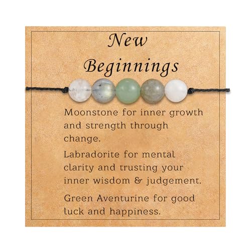 Empath Anxiety Calming Protection Bracelets Gifts for Her - Natural Healing Natural Stone Beaded Bracelet, Tourmaline, Amethyst, Hematite, Rose Quartz, Jewelry for Women Girls Friends - Main Image