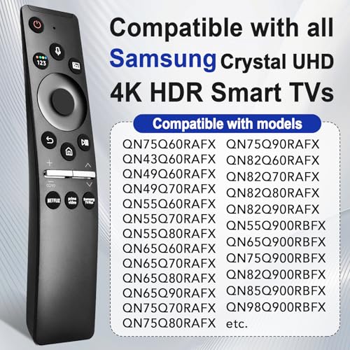 Voice Remote for Samsung Smart TV,Universal Remote Control Compatible All for Samsung TV LED QLED UHD SUHD HDR LCD Frame Curved Solar HDTV 4K 8K 3D Q60 Q70 Q80 Curved Frame Remote Replacement