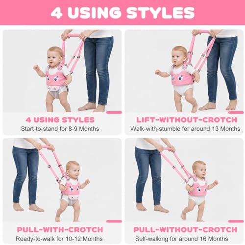 Image of SNOWIE SOFT Baby Walking Support Harness for Toddlers, Adjustable Infant Walking Training Helper with Padded Chest & Shoulder Straps, Anti-Fall Walking Assistant Harness for 8-24 Months Baby