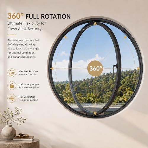 Fenêtre de sous-sol ronde pivotante ventilation 70cm - 4